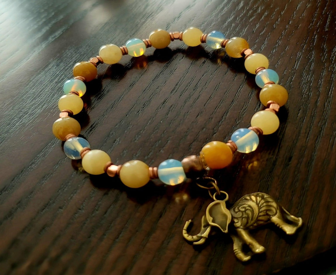 Yellow Calcite & Old Yellow Cloudy Quartz Bracelet