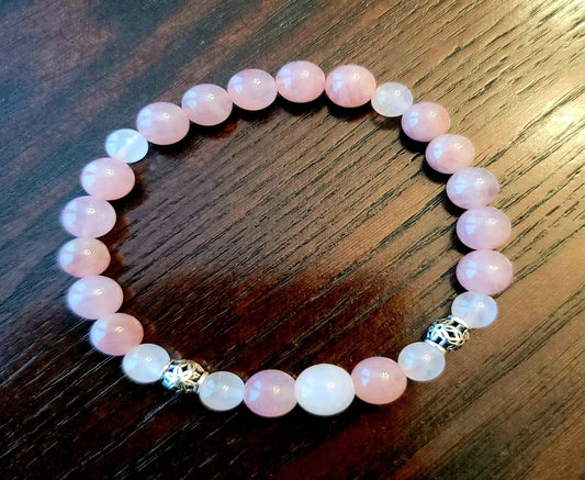 Madagascar Rose Quartz & Transparent Madagascar Rose Quartz 2 Bracelet